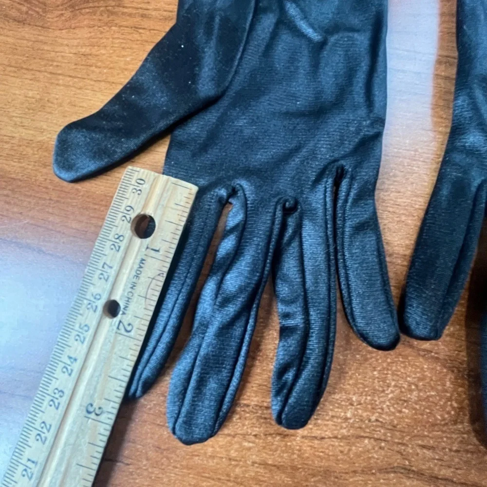 Long Black Nylon Gloves Opera Size UNI